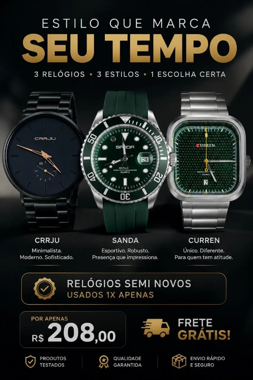 Kit 3 Relógios