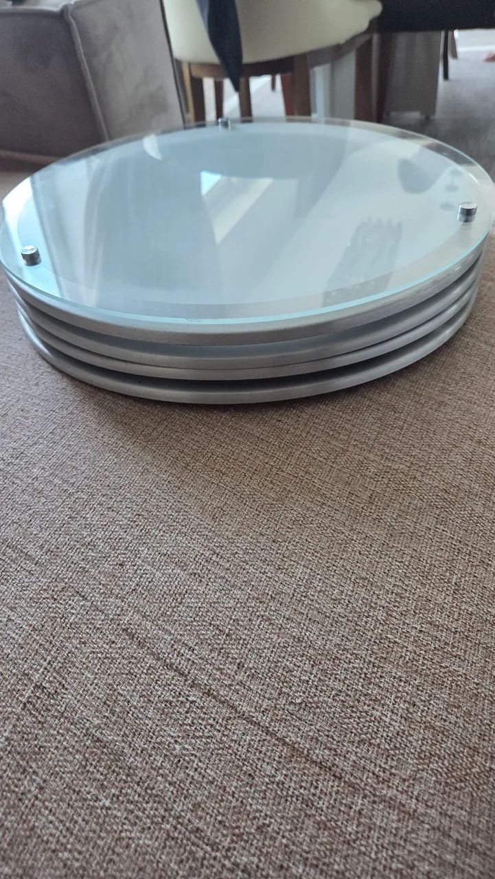 Lustre alumínio e vidro jateado - Foto 2