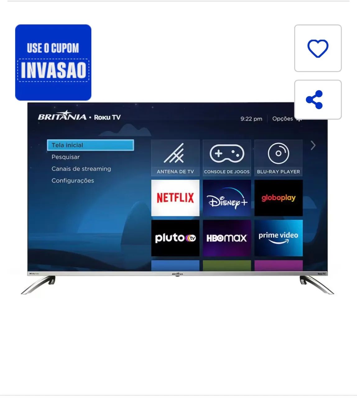 TV BRITÂNIA 50 POLEGADAS 4K 