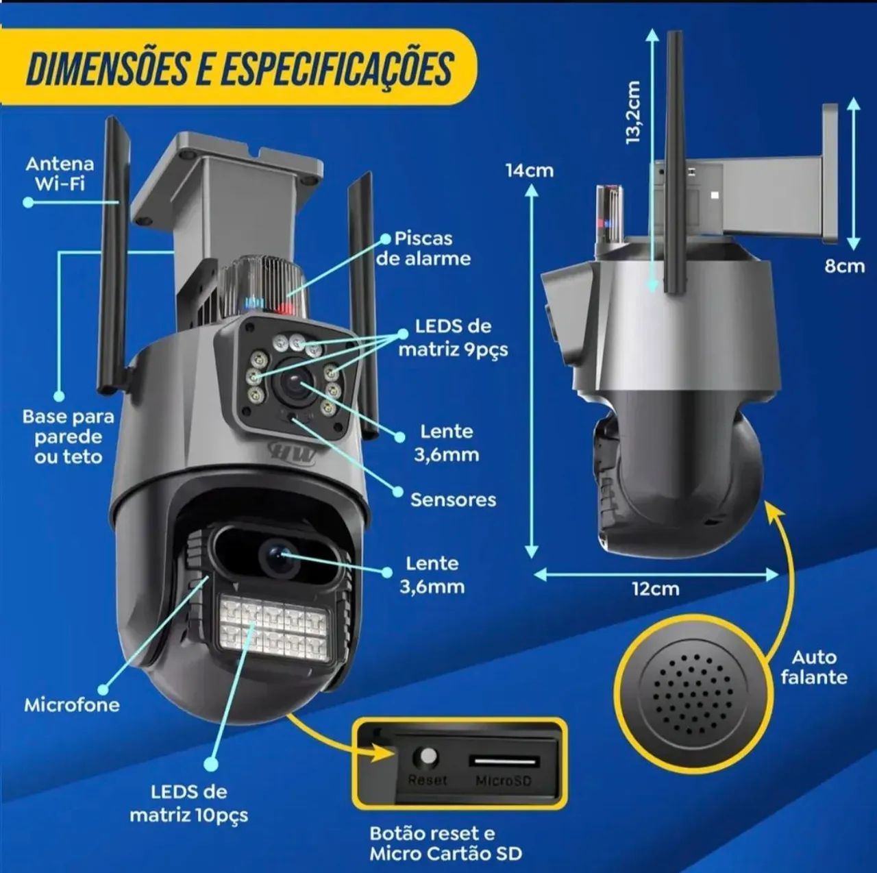 Câmera IP dual lente