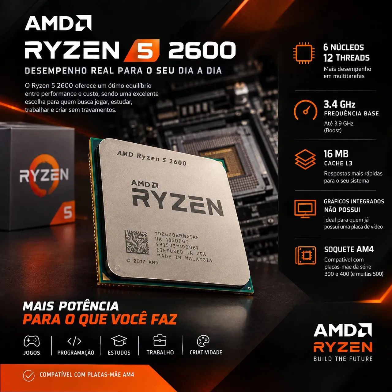 Ryzen 5 2600 + CPU Cooler Box AMD
