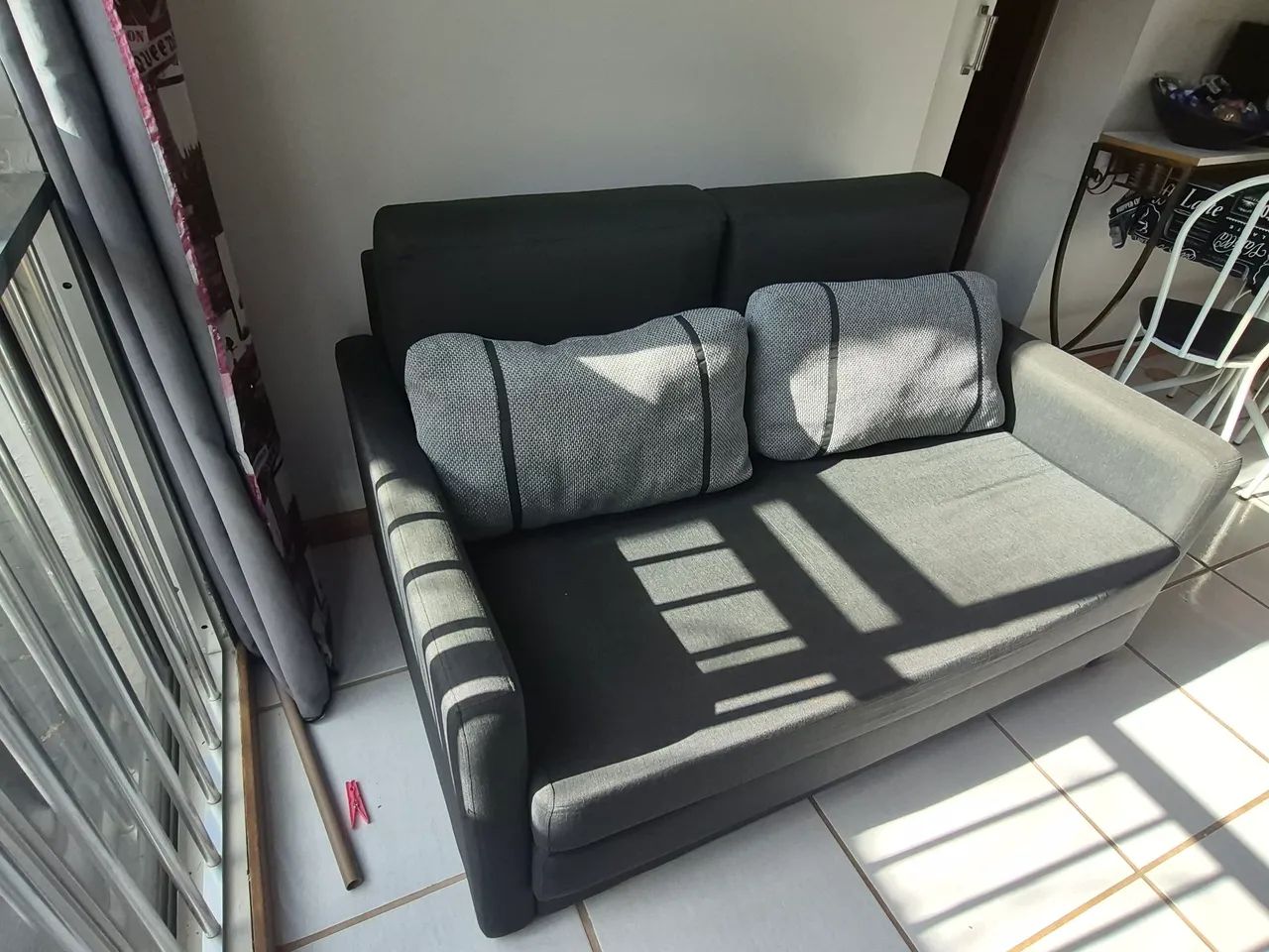 Sofá-Cama 2 Lugares Cinza-Escuro - Foto 3