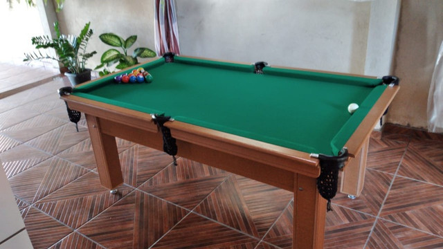 Mesa Tentação Sinuca Cor Cerejeira Tecido Verde Mod. MKYW4929 - Foto 2