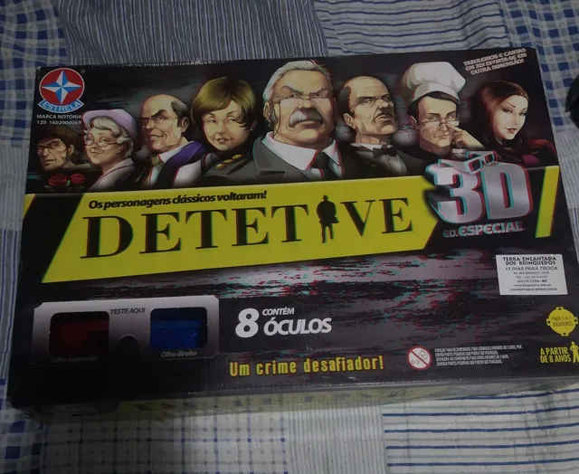 Jogo de Tabuleiro Estrela Detetive 3D Com óculos