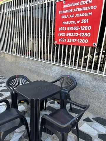 Jogo de mesa cadeira com braço preta nova pra bares partir de 190 reais cada