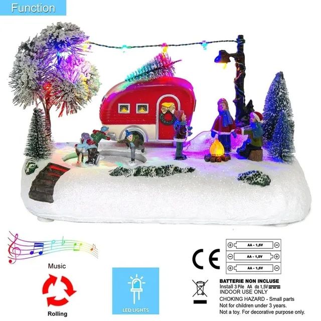Vila natalina decorativa com música e luzes . - Foto 3