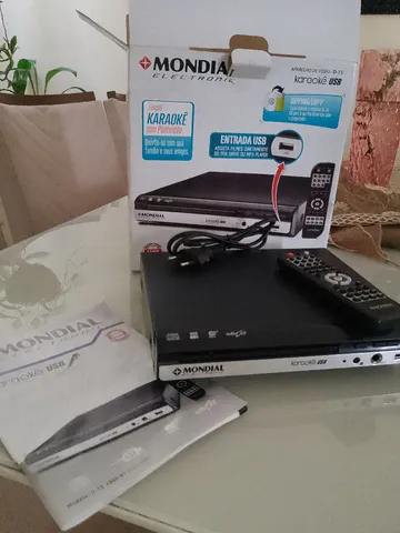 DVD Player Mondial D-15 Com Karaokê, Entrada USB e Ripping