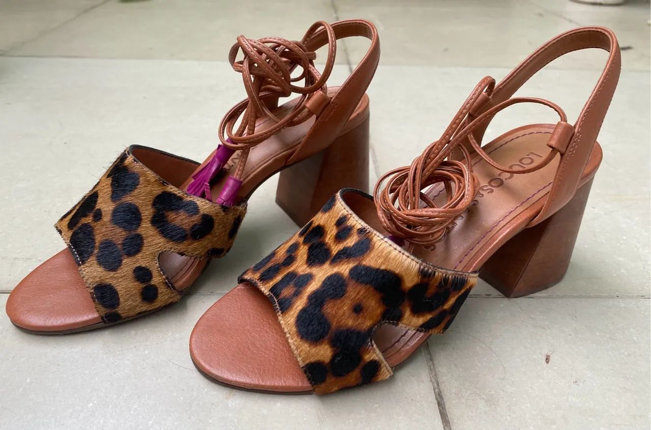 Sandália Salto Alto Laço Animal Print - Foto 2