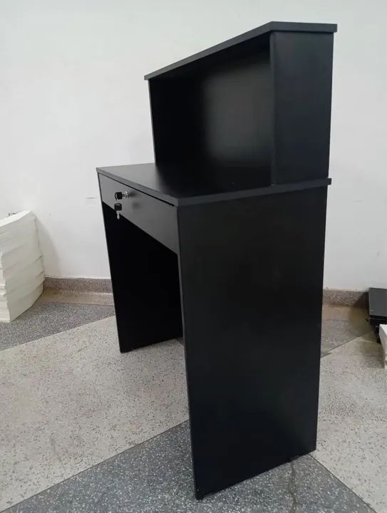 BALCÃO CAIXA RECEPÇÃO MDF PRETO