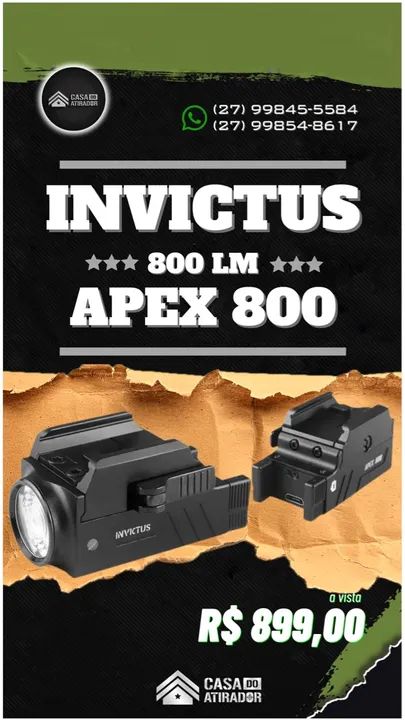 Lanterna Invicutus Apex 800 - Linha Pro