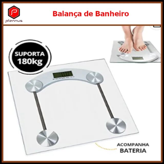 Balança Corporal Digital Vidro Temperado Banheiro Academias Até 180kg Estética z055 