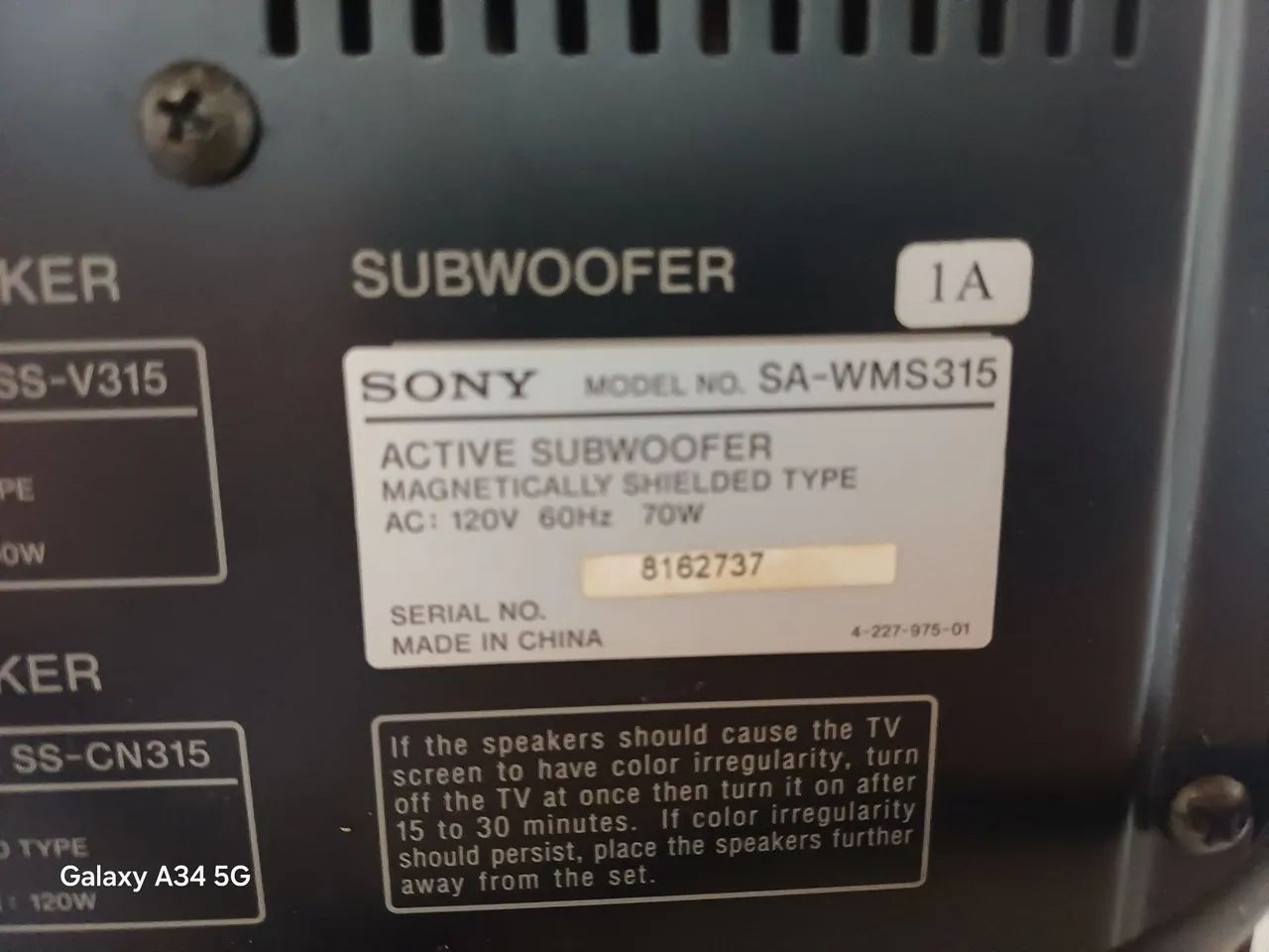 Subwoofer Sony SA-WMS315 - Foto 3