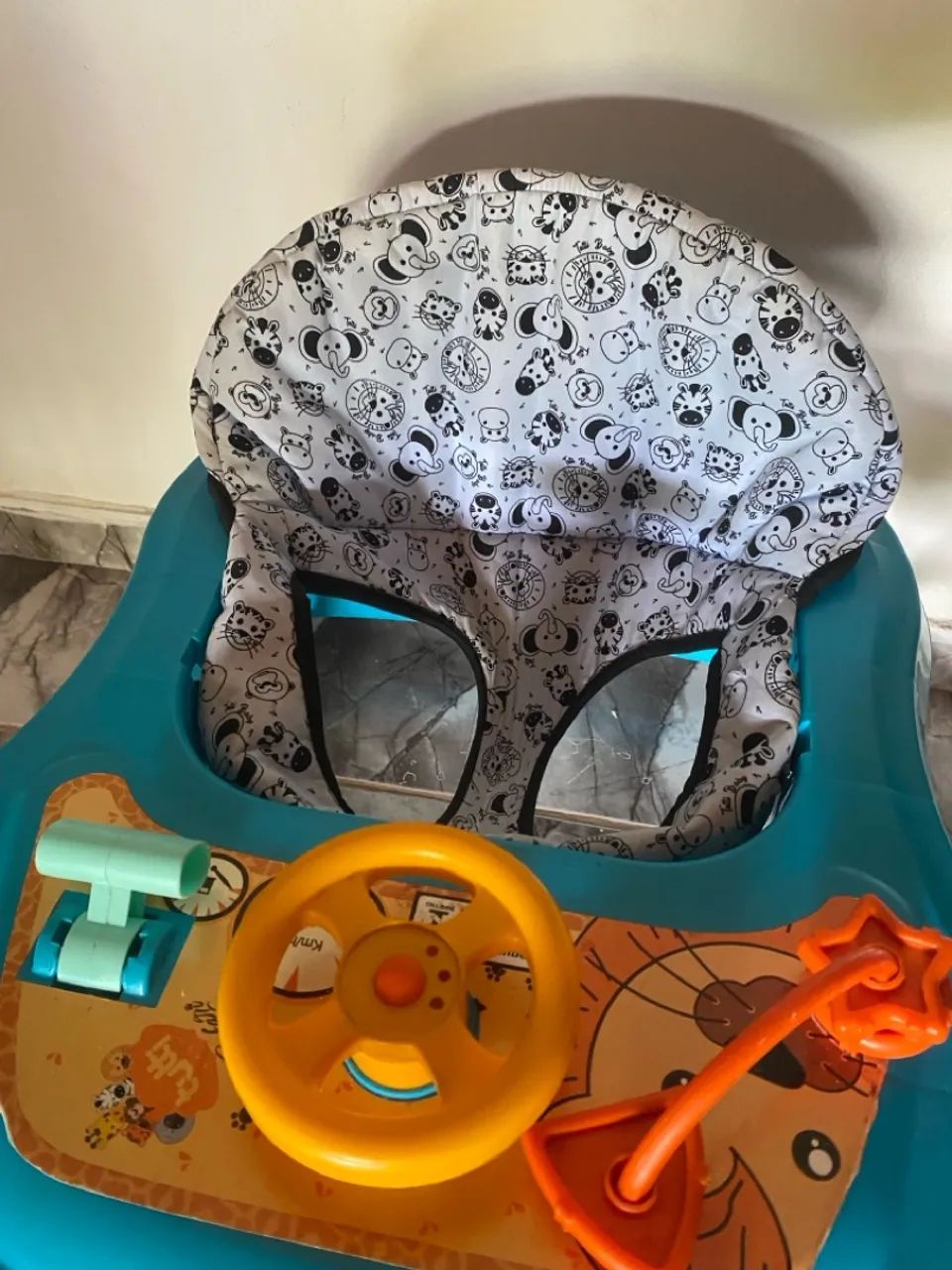 Andador Infantil Bebê - Azul com Desenhos - Foto 5