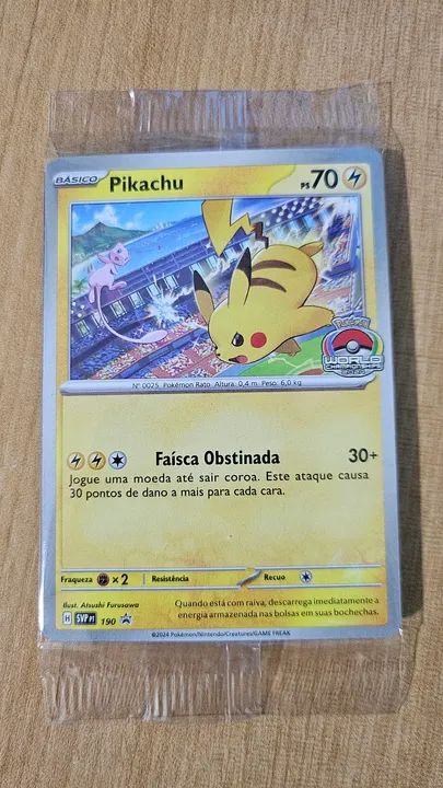 Carta Pokemon Pikachu - edição 190 Promo