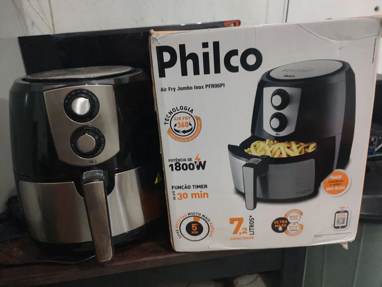 Air Fryer Philco Jumbo Inox 7.2L - Nova!