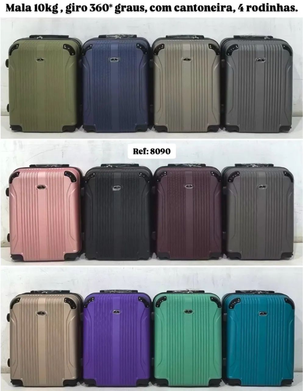 Mala de Viagem 10kg Giro 360° - Diversas Cores - Foto 2