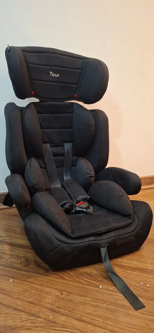 Cadeirinha infantil carro auto criança ajustável preta cadeira segurança assento  - Foto 5