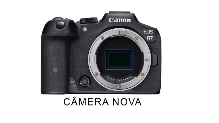 Câmera CANON R7 + ADAPTADOR ANDOER EF-EOSR AUTO FOCUS TUDO NOVO