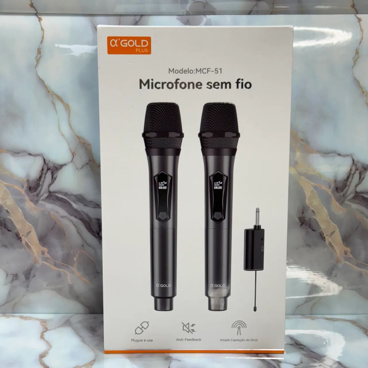Microfone sem fio Recarregável com visor digital kit 2 unidades  - Foto 3