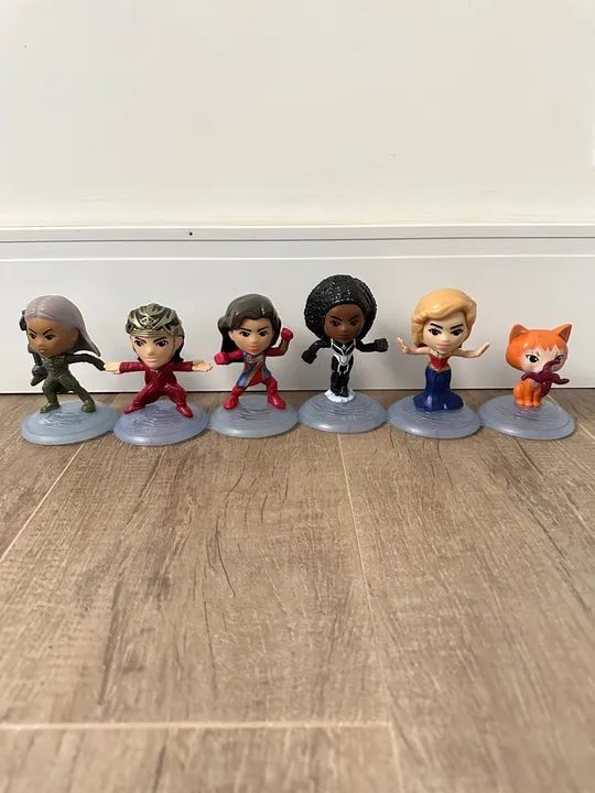 brinquedos bonecos miss marvel coleção mcdonalds - 6 unidades