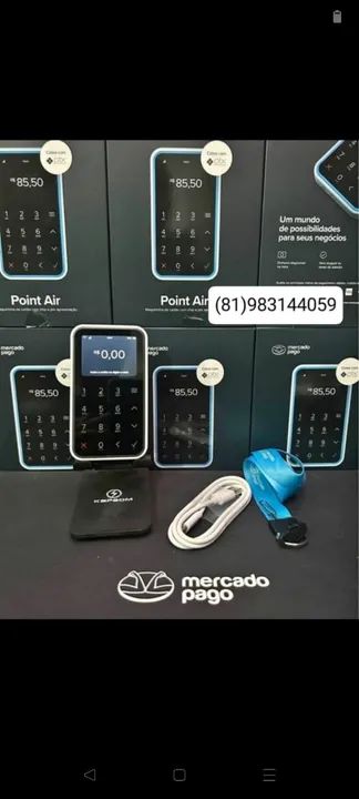 Máquina de Pagamento Point Air - Mercado Pago - Nova