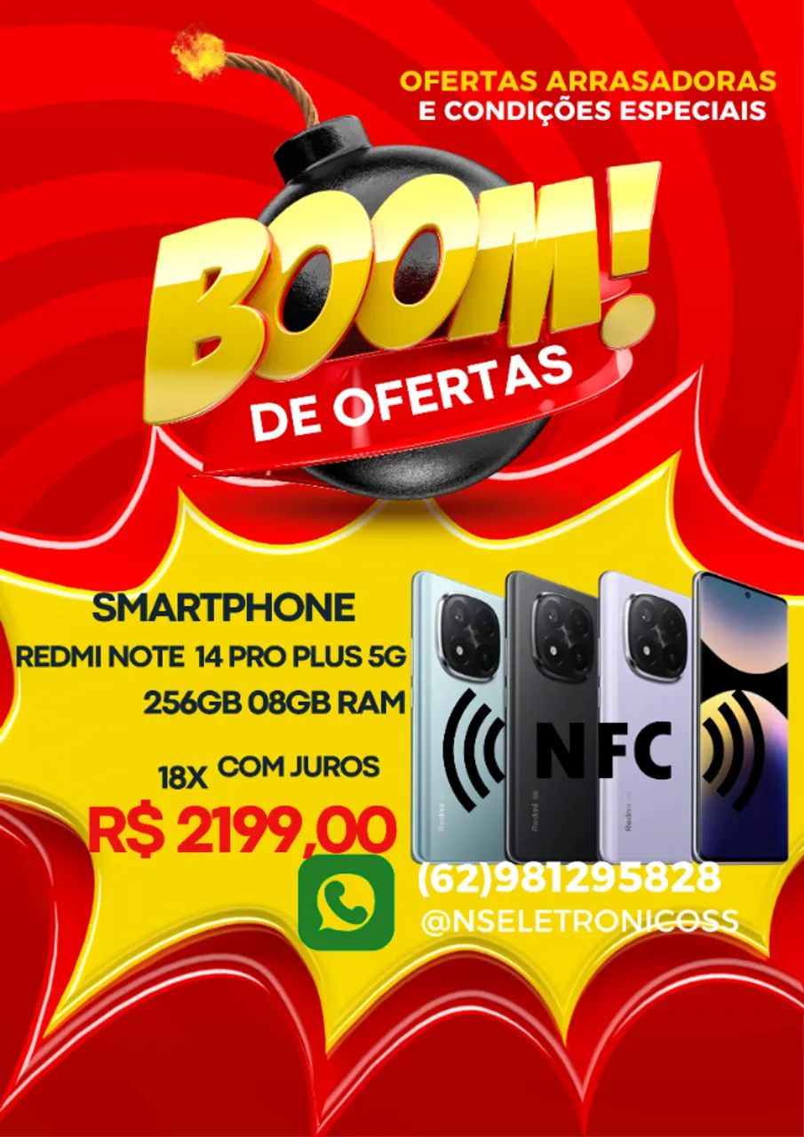 Celular Xiaomi Redmi Note 14 Pro+ 5g Dual Sim 256 Gb 8 Gb Ram Novo Entregamos Gratis
