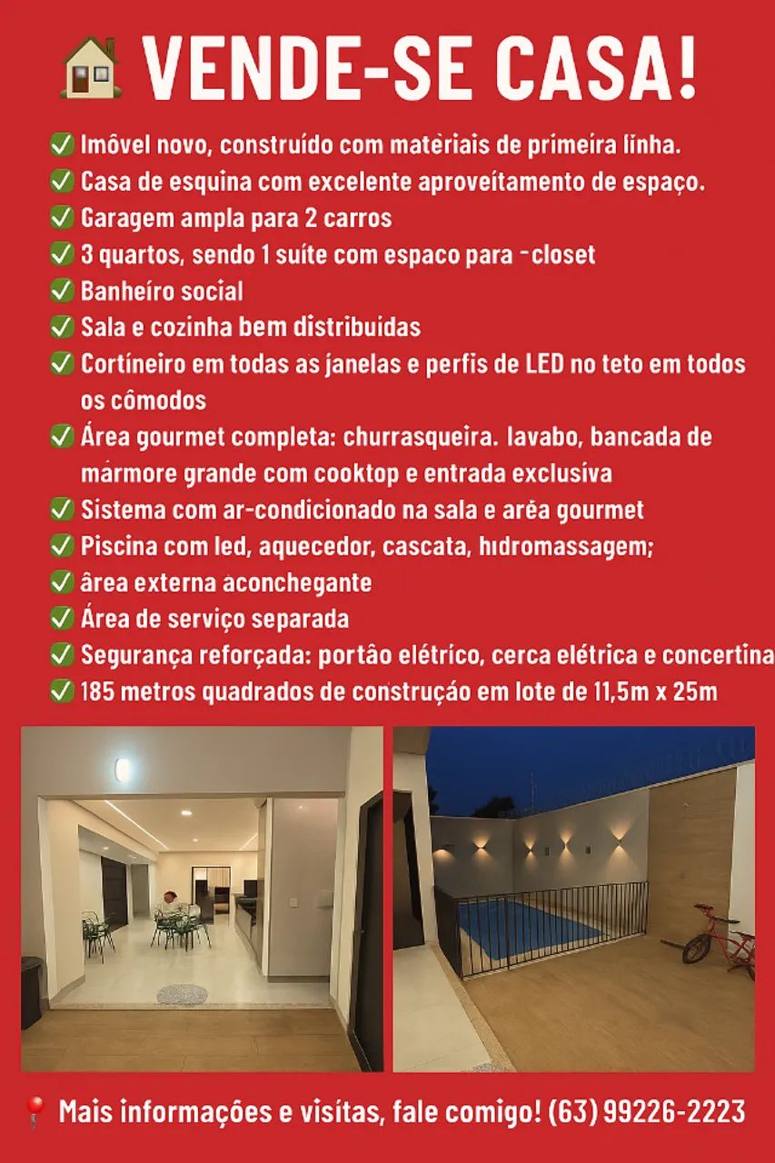 Vende-se Casa de Esquina com Piscina