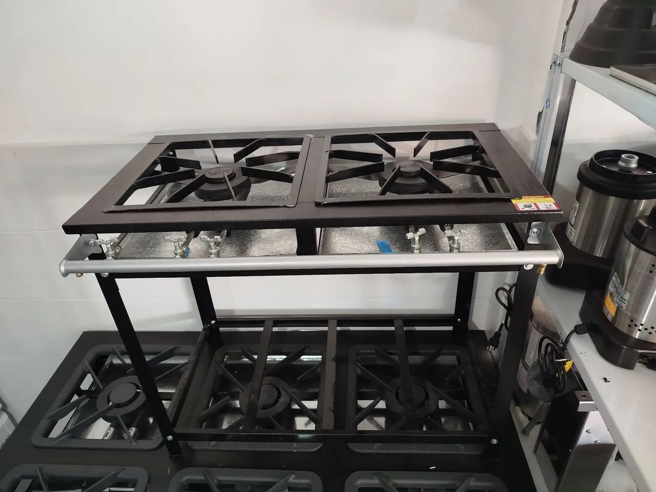 R1 Fogão de baixa pressão grade 40x40 chama dupla Innal 