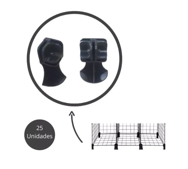 Kit C/ 25 Pé Conectivo P/ Balcão De Vidro Ou Aramado