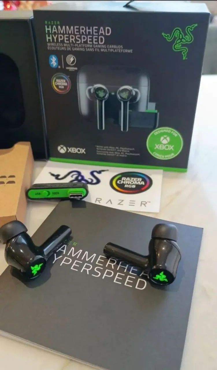 Headset Gamer RAZER Hammerhead Hyperspeed in-ear ZERO Latência. PC, XBOX, BLUETOOTH - Foto 3