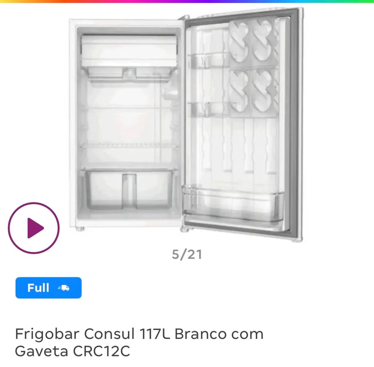 Frigobar Consul 117l branco com gaveta NOVO - Foto 2