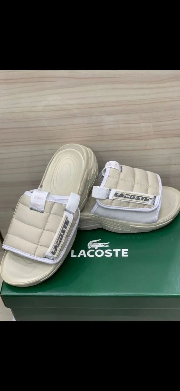 Chinelo slide premium Lacoste Preto ou bege  - Foto 2
