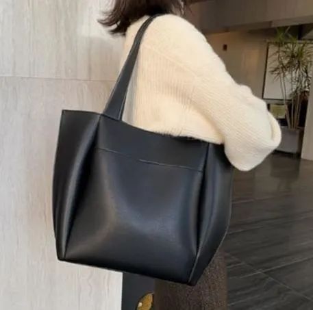 Bolsa couro sintético PU grande de ombro - Foto 2