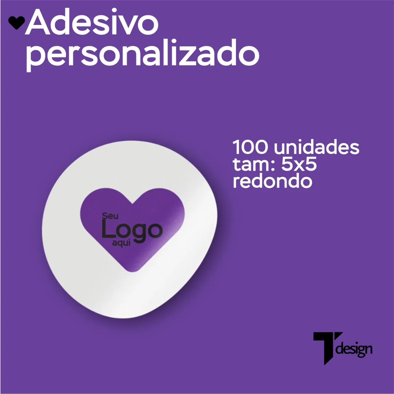 Adesivos Personalizados 5x5 Redondos - 100 Unidades