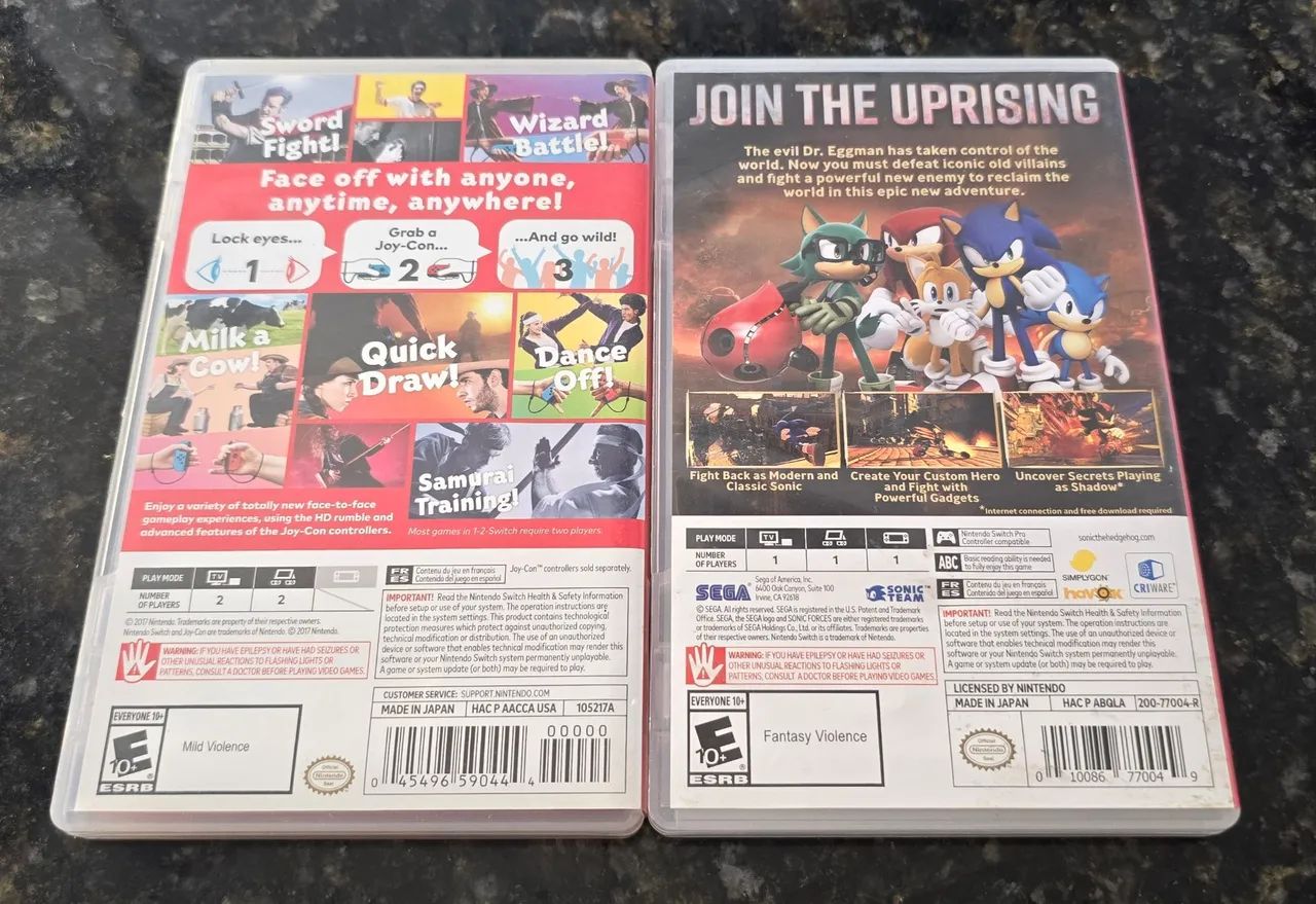 2 Jogos para Nintendo Switch - Sonic Forces e 1-2 Switch (físico) - Foto 2