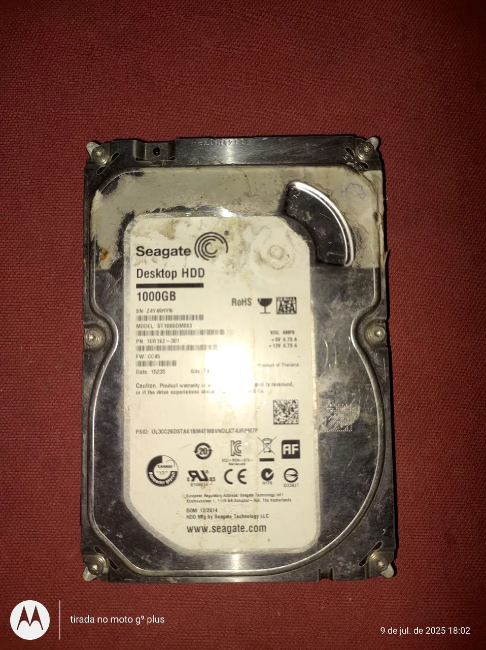 HD Seagate 1TB Desktop - Testado e funcionando