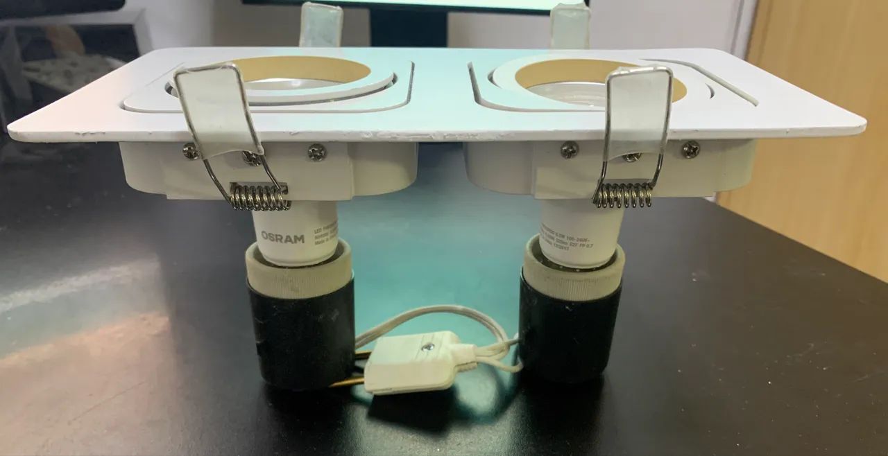 Luminária dupla de embutir com lâmpadas  - Foto 5