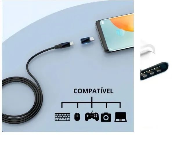 Adaptador Micro Usb V8 Fêmea E Usb-c Macho  - Foto 5
