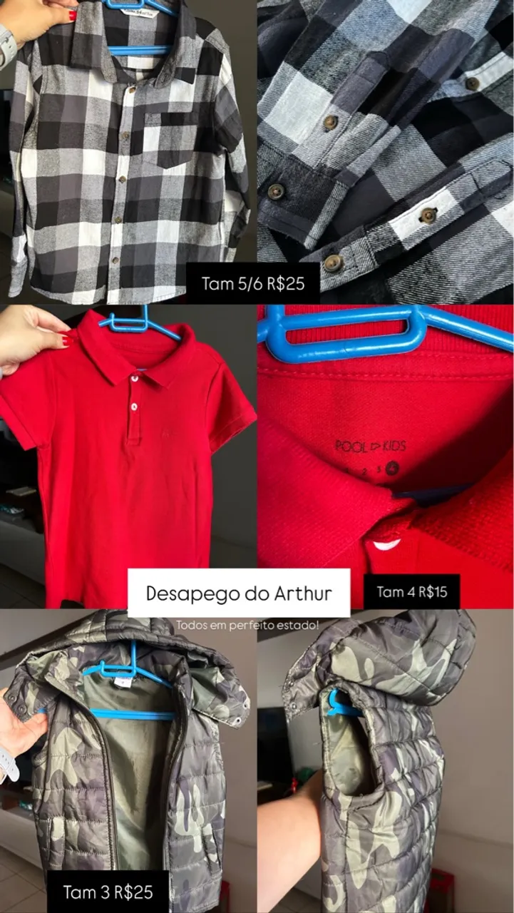Lote de roupas infantis