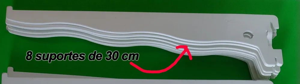 Estante de parede modular 2 trilhos de 1m, 8 suportes 30cm e 4 prateleiras - Foto 4
