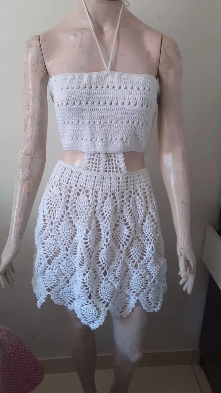 Vestido branco tamanho M ARTESANAL  - Foto 5