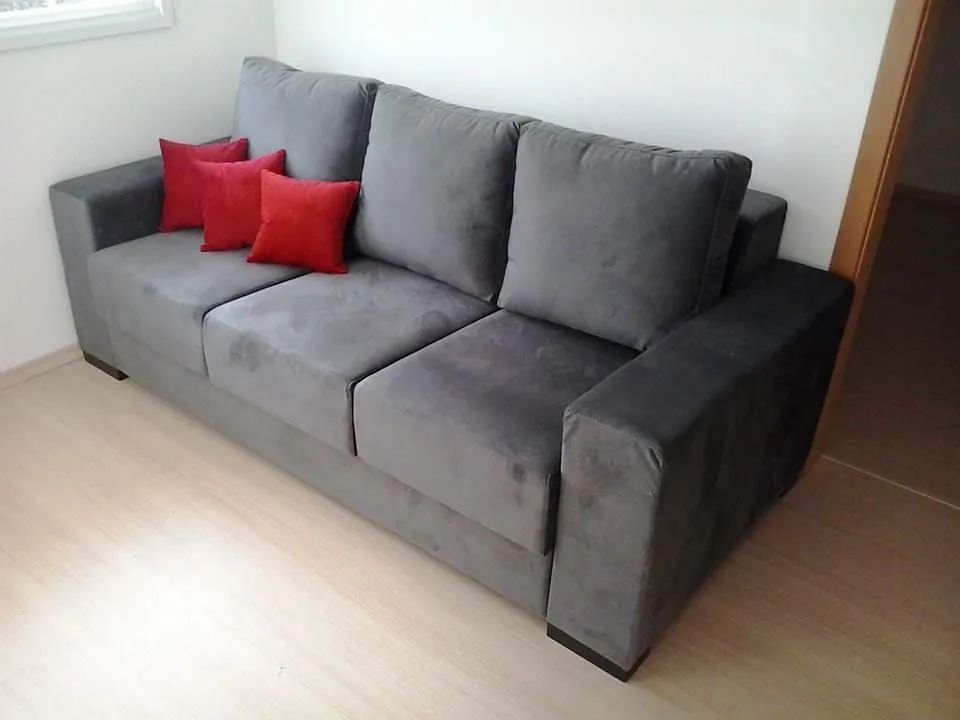 Sofá 3 lugares cinza