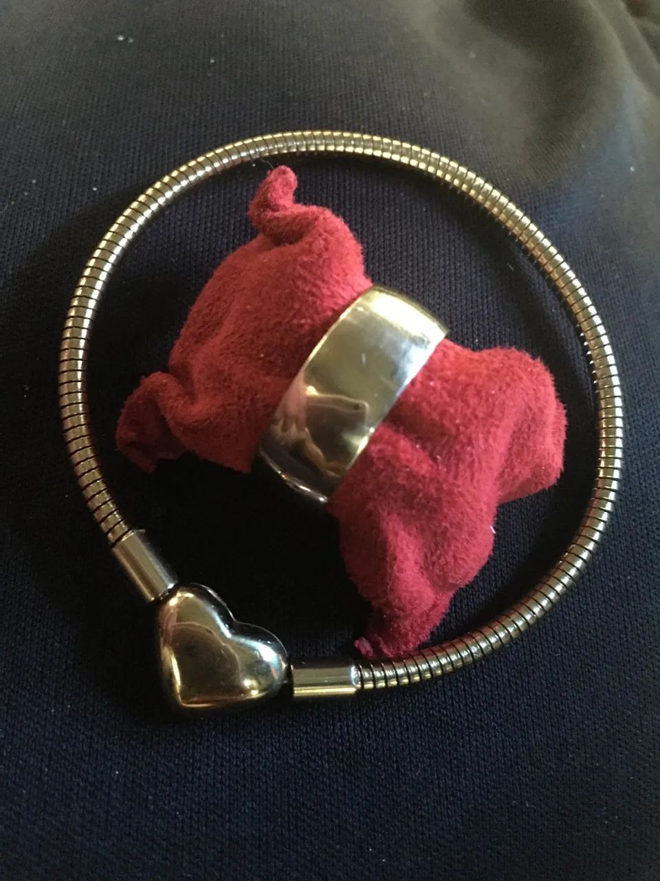 Anel e pulseira banhado a ouro - Foto 4
