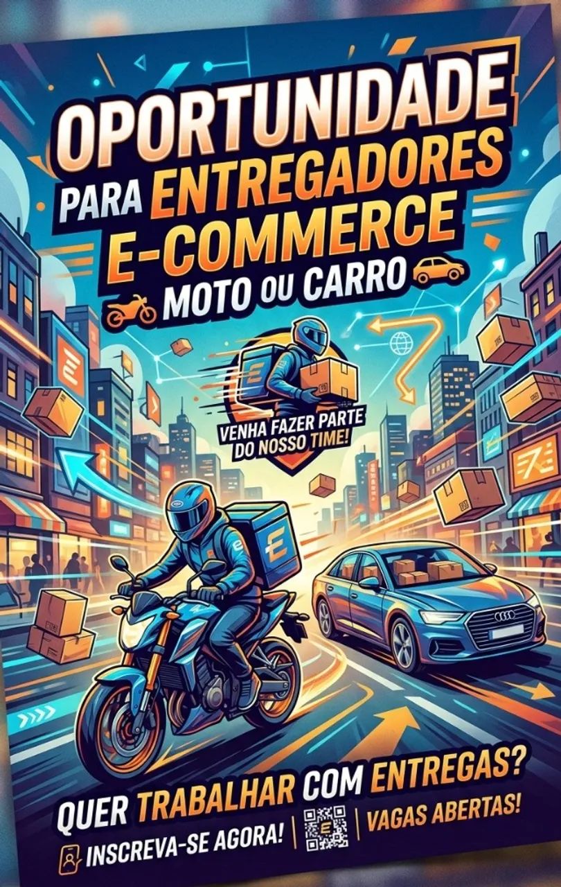 Vaga para Entregadores Carro e Moto
