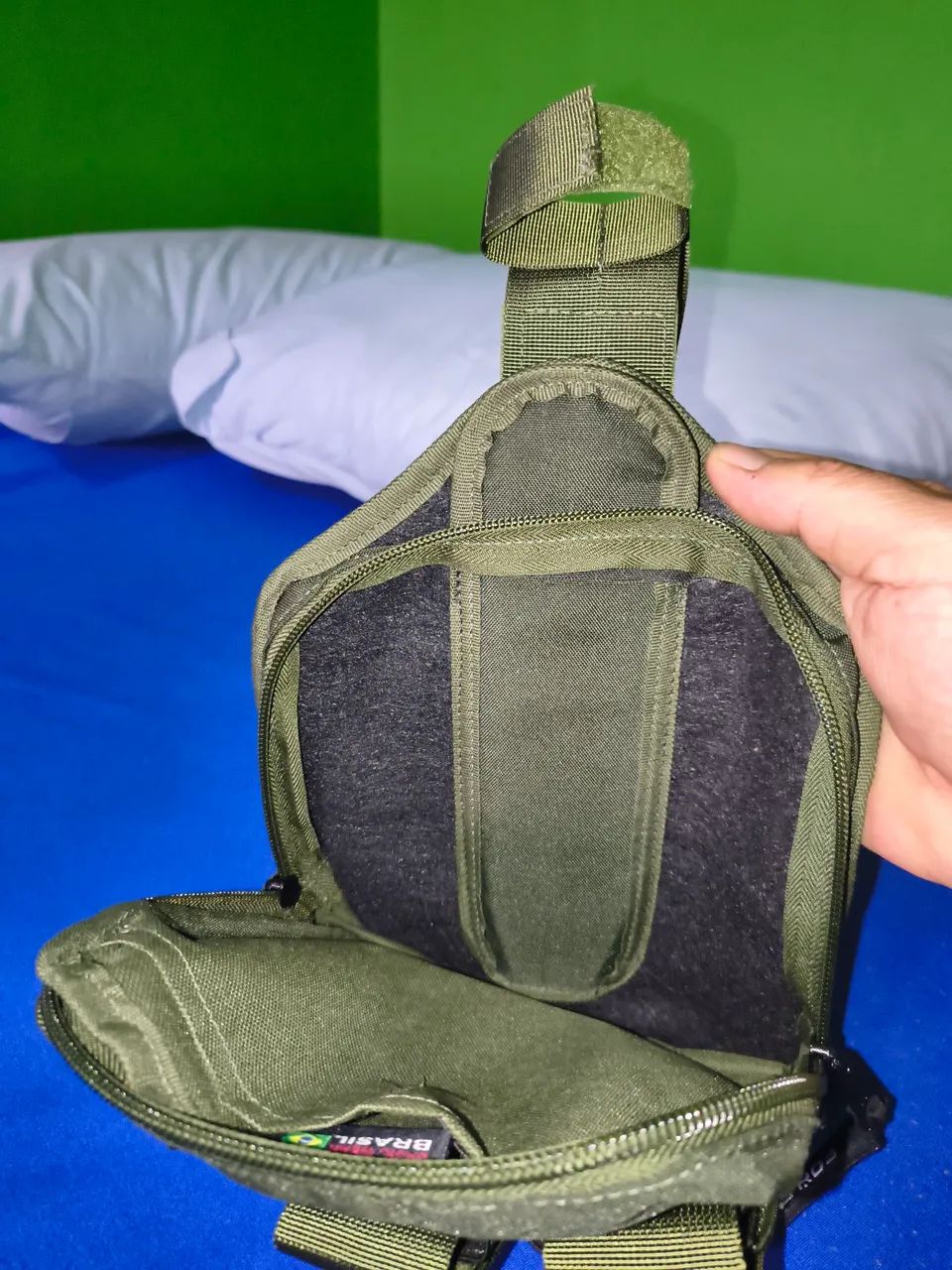 Pochete de perna verde militar sem uso - Foto 4