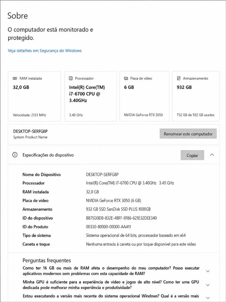 i7 6700 + placa mãe Asus + 16G memória ram ddr4 - Foto 2