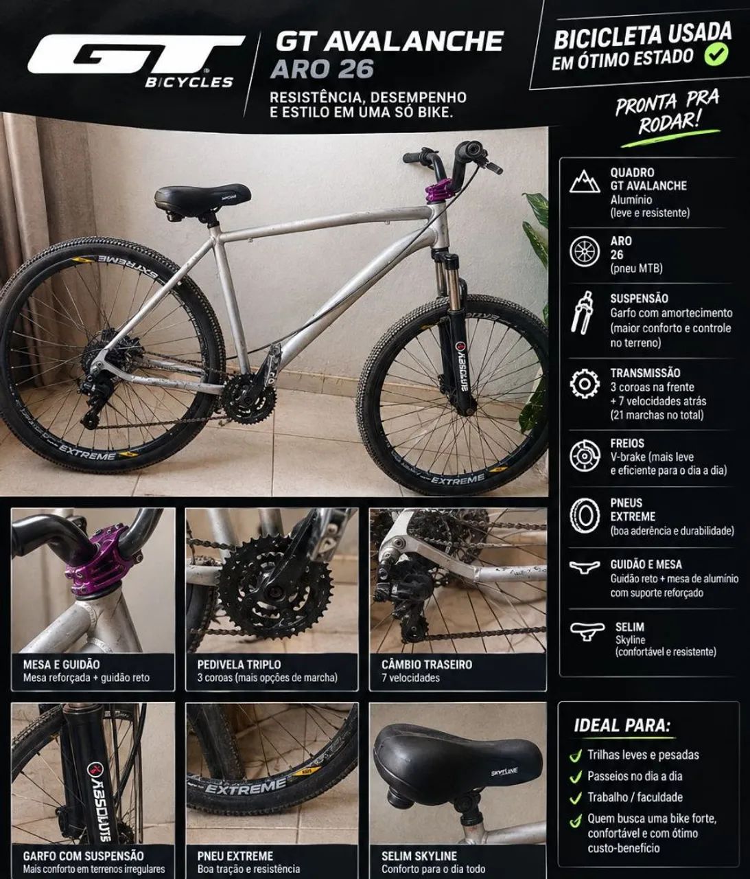 Bicicleta GT aro 26 - Foto 3