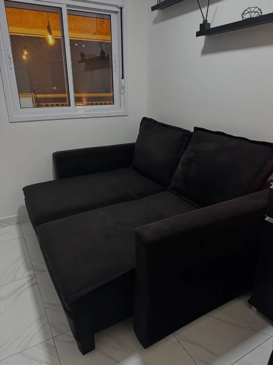 Sofá Retratil Preto 1,80m - Foto 4