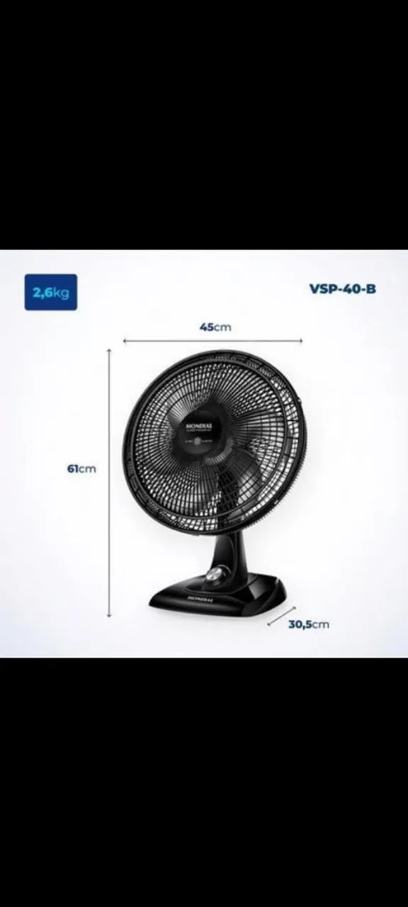 Ventilador Mundia Súper Power 6 Pás 40 Centímetros  - Foto 2