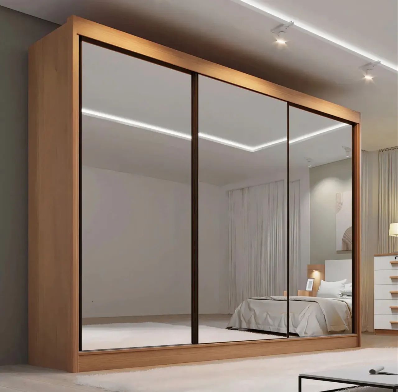 Guarda-Roupa Diamond Plus 3 Portas com Espelhos - Foto 4